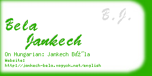 bela jankech business card